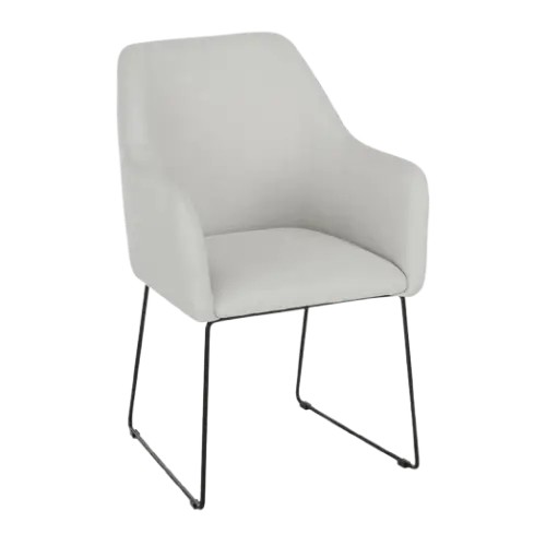 Eleganckie krzesło z podłokietnikami Isla kremowobiałe