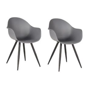 Krzesło do jadalni kuchni Luca antracyt Label51 zestaw 2 szt.