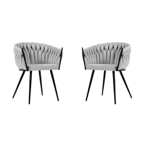 Krzesło ogrodowe Simi Calme Jardin 100% PES wodoodporne szare kpl. 2 szt