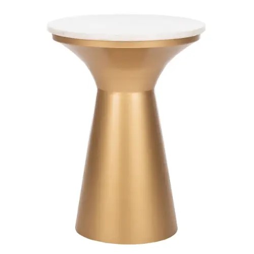 Okrągły stolik pomocniczy Mila z marmurowym blatem Ø42H57cm Safavieh