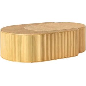 Stolik kawowy Ilvi z drewnianych lameli 110x70x35cm