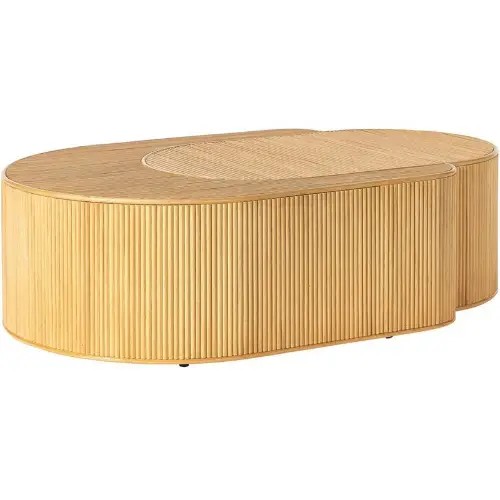 Stolik kawowy Ilvi z drewnianych lameli 110x70x35cm