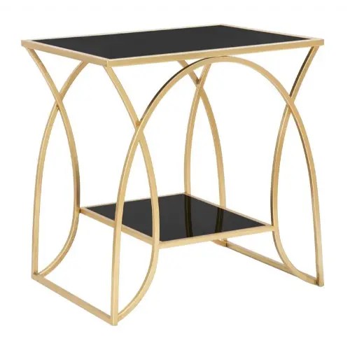 Stolik kawowy Sunshine Mauro Ferretti metal + szkło 57x46x60cm