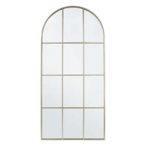 Duże lustro w kształcie okna w złotej ramie Nucleos 170x80cm Bizzotto