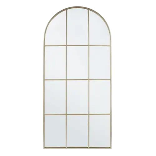 Duże lustro w kształcie okna w złotej ramie Nucleos 170x80cm Bizzotto