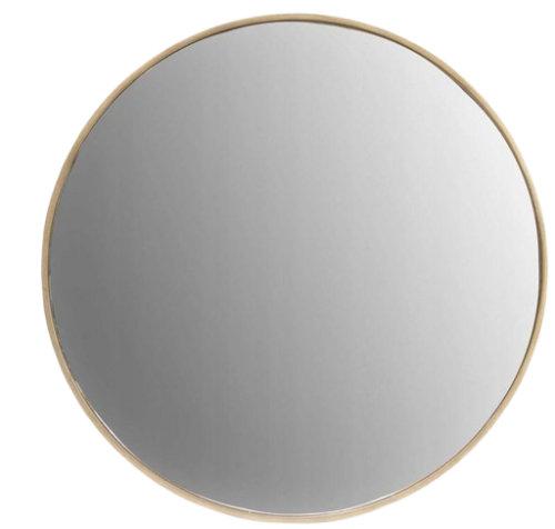Lustro okrągłe ścienne Ellie ze złotą postarzaną ramą 80cm Belssia