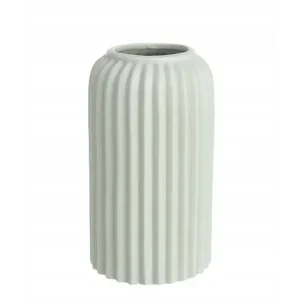 Nowoczesny ryflowany ceramiczny wazon 3D Artemide szary Ø10xH16cm BIZZOTTO