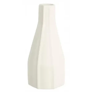 Minimalistyczny ceramiczny wazon 3D Atena biały Ø10xH20cm BIZZOTTO
