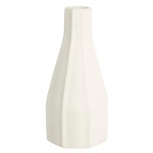 Minimalistyczny ceramiczny wazon 3D Atena biały Ø10xH20cm BIZZOTTO