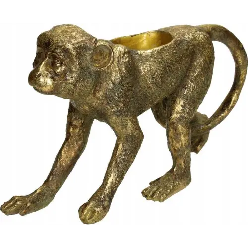 Doniczka osłonka Małpka złota 30,8 x 8,8 x 18 cm HD Collection