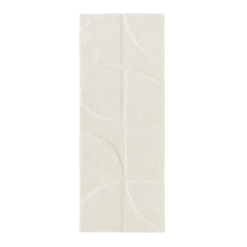 Chodnik dywan z długim włosiem z wypukłą strukturą Jade kremowobiały 80x200cm