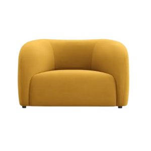 Designerski fotel z aksamitu Santi Interieurs 86 musztardowy 105x90x75cm