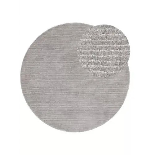 Dywan okrągły wiskozowy Chiara Jasnoszary ø150cm Benuta
