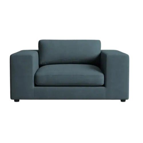 Fotel duży niebieski sztruks Tendance Christian Lacroix 156x122x72cm