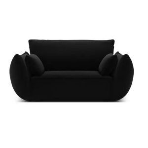 Luksusowy czarny fotel aksamitny Vanda Mazzini 128x110x85cm