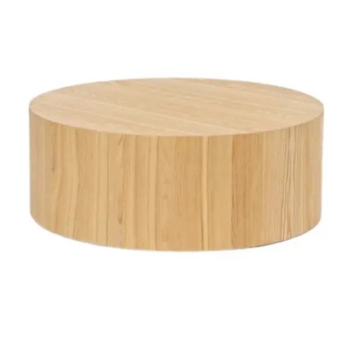 Okrągły minimalistyczny stolik kawowy z drewna Dan Ø80H30cm Naturalny