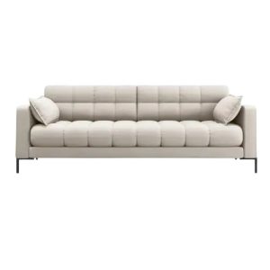 Pikowana elegancja sofa bąbelkowa kanapa 4 os. Mamaia Micadoni beżowa 217x96x75cm