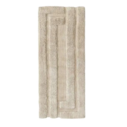 Puszysty chodnik dywan z długim włosiem z wypukłą strukturą Genève beż 80x200cm