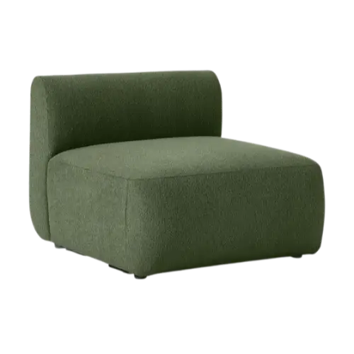 Sofa Sofia - moduł środkowy ciemnozielony Bouclé 87x103x72cm