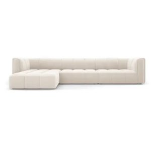 Sofa modułowa lewostronna 5 os Serena Welur jasny beż Micadoni 316x160x70cm