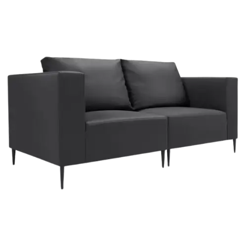 Sofa tarasowa 2-os czarna z podłokietnikami Fiji Calme Jardin 184x92x93cm
