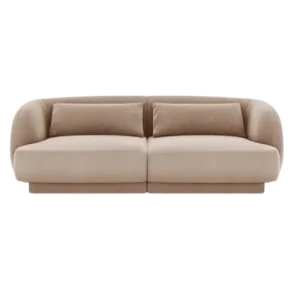 Sofa kanapa welurowa beżowa 2 os. Tulum 180x90x70 Cosmopolitan Design
