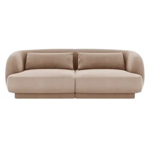 Sofa kanapa welurowa beżowa 2 os. Tulum 180x90x70 Cosmopolitan Design