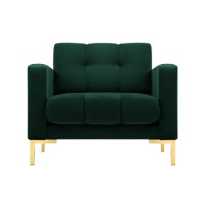 Welurowy pikowany luksusowy fotel Mamaia Micadoni Butelkowa zieleń