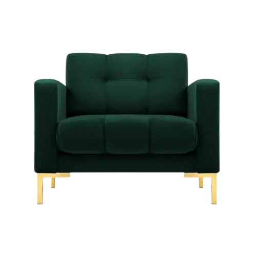 Welurowy pikowany luksusowy fotel Mamaia Micadoni Butelkowa zieleń