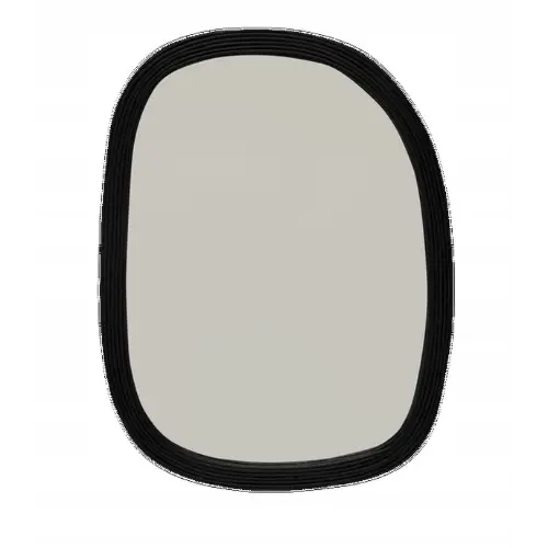 Lustro ścienne w czarnej rattanowej ramie 55x75cm Urban Nature Culture