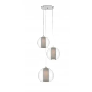 Lampa sufitowa wisząca Merida z 3 szklanymi kloszami i tubami Kaspa