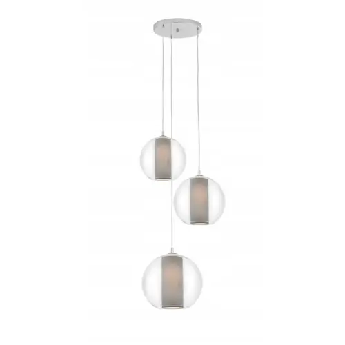 Lampa sufitowa wisząca Merida z 3 szklanymi kloszami i tubami Kaspa