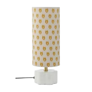 Lampa stołowa z marmurową podstawą i tekstylnym kloszem Joune Ellos