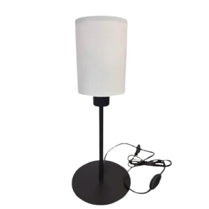 EGLO Lampa stołowa Fattoria z białym kloszem i czarną podstawą H43cm