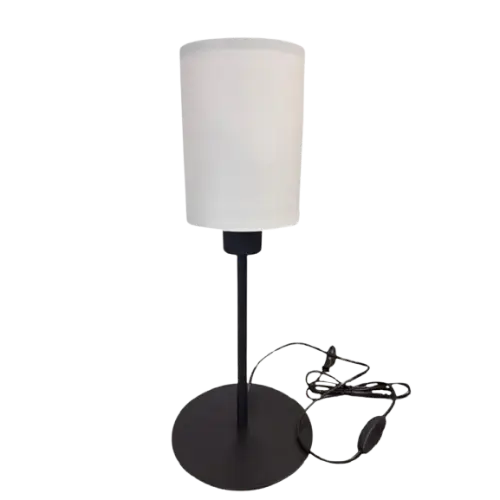 EGLO Lampa stołowa Fattoria z białym kloszem i czarną podstawą H43cm