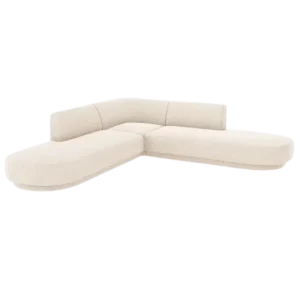 Sofa narożna dwustronna narożnik 5-os. Miley Micadoni Szenil jasny beż 248x248x70cm