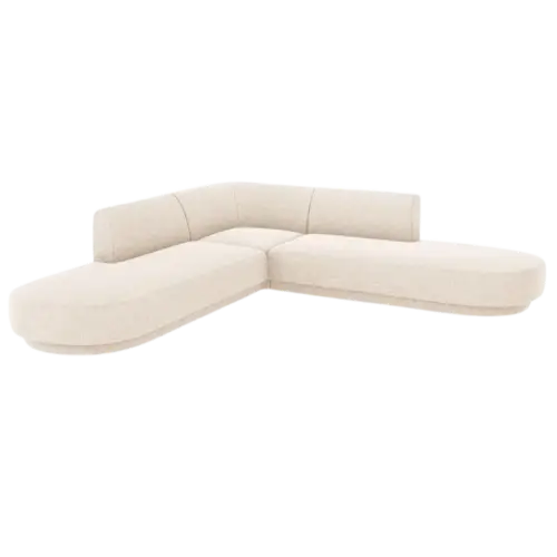 Sofa narożna dwustronna narożnik 5-os. Miley Micadoni Szenil jasny beż 248x248x70cm