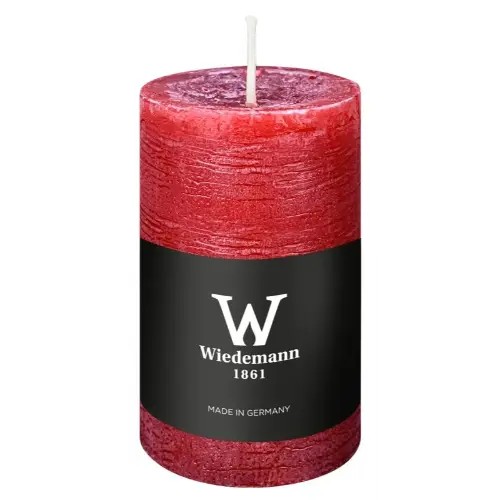 Świeca walcowa czerwona ręcznie wykonana Rustik Marble Wiedemann Ø10xH19cm